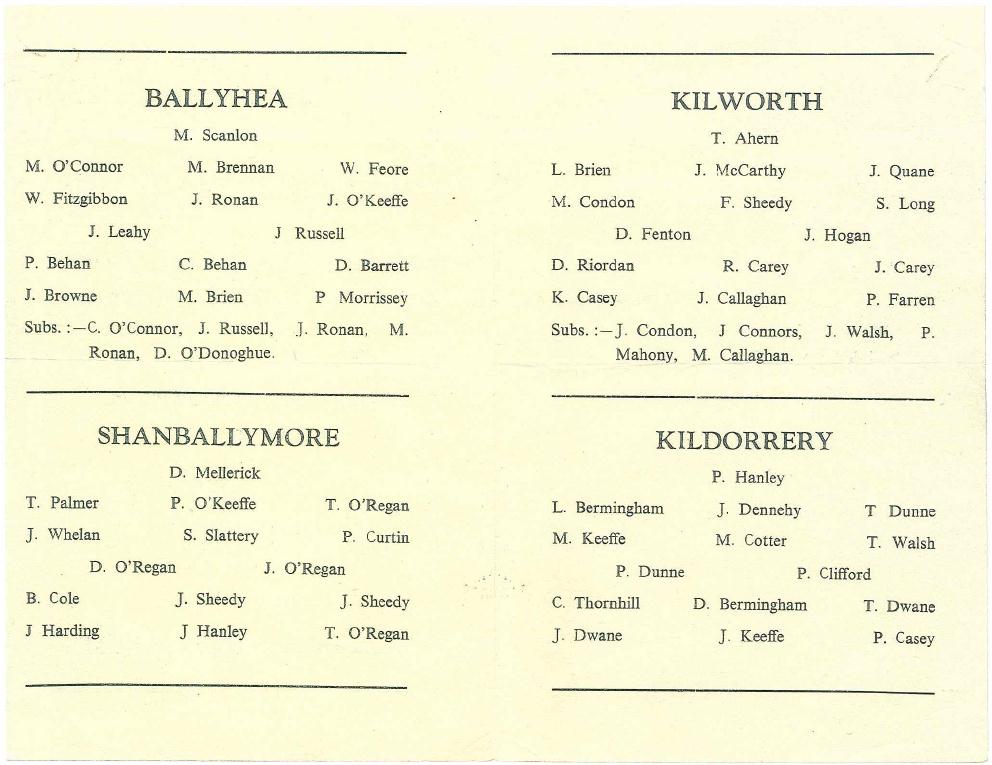 North Cork Hurling Final 1965 - Kilworth v Ballyhea at Castletownroche - 02